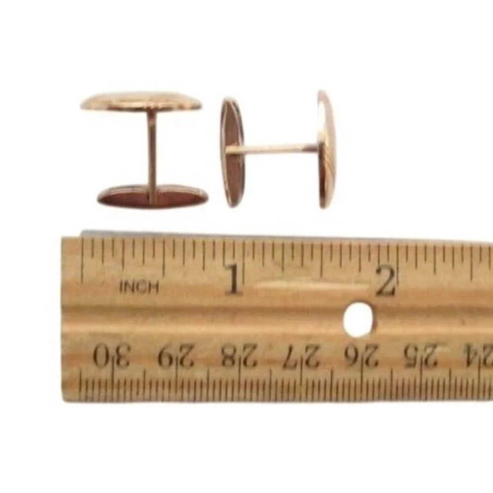 Classic Vintage Gold Plated Oval‎ Cuff Links*Men's Jewelry Formal Wear
